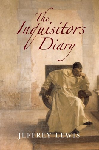Cover for The Inquisitor's Diary, by Jeffrey Lewis, featuring a pensive, seated Spanish priest.